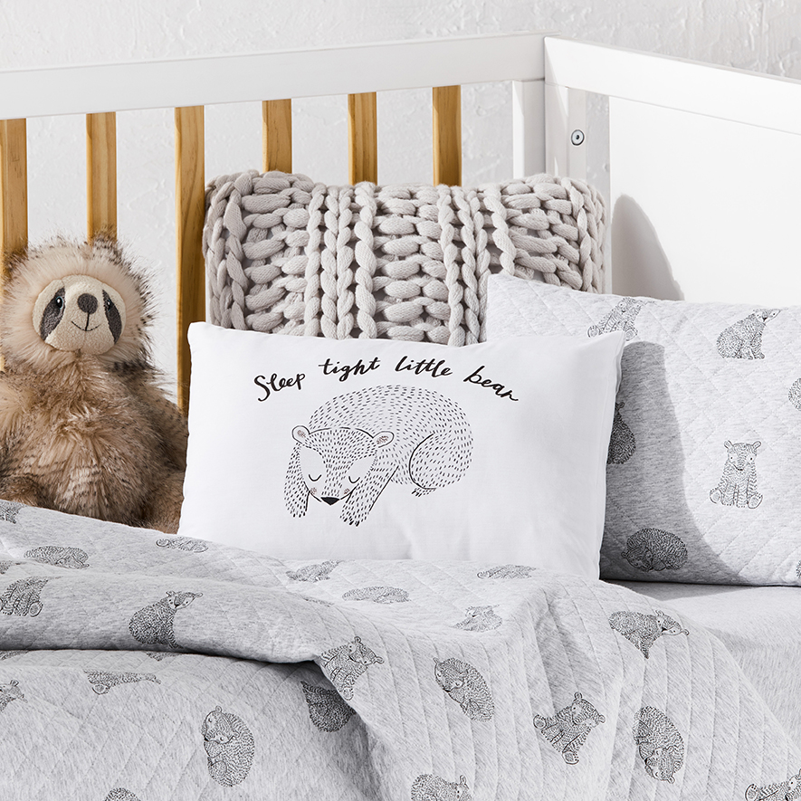 Adairs Baby Cot Text Pillowcase Little Bear Adairs