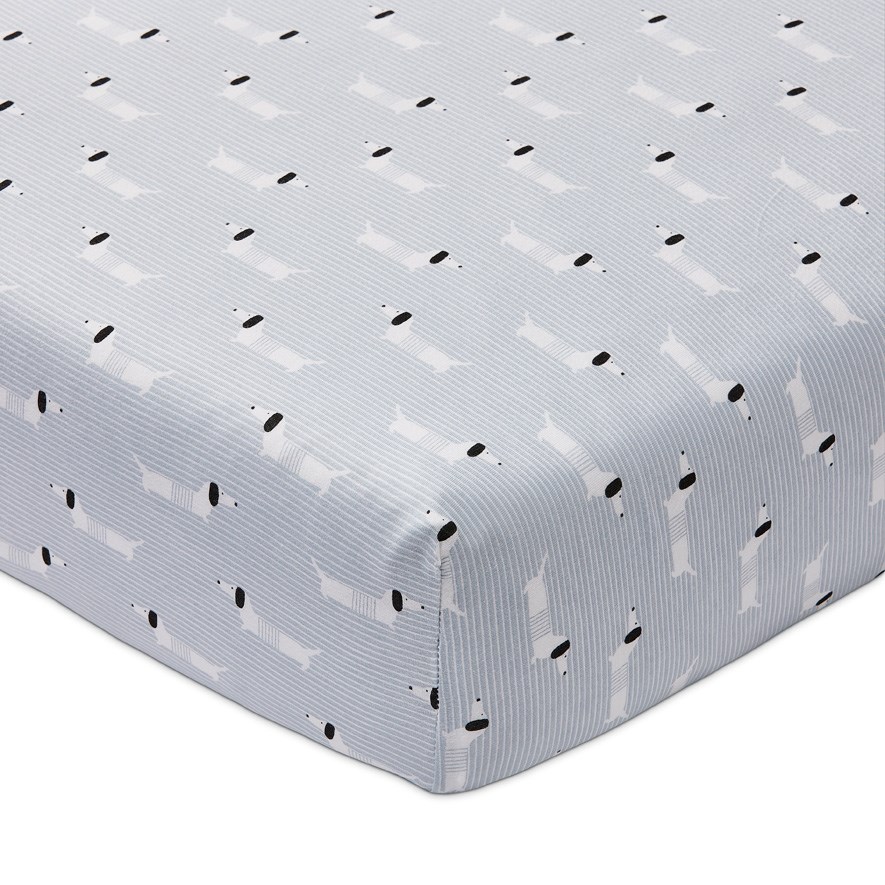 Adairs Baby Sausage Dog Powder Blue Cotton Bamboo Sheets Adairs
