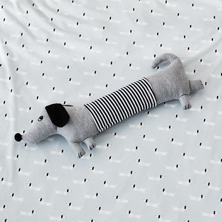 Adairs Baby Sausage Dog Powder Blue Cot Quilt Cover Set Adairs
