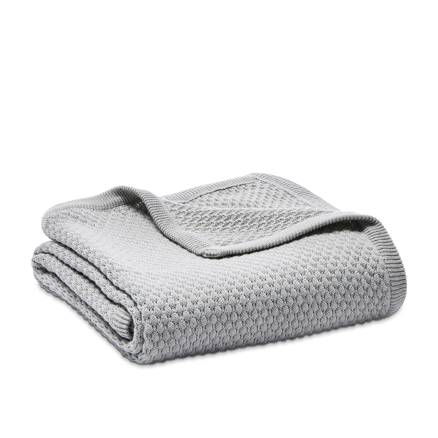 Adairs Baby Soho Organic Cotton Grey Marle Baby Blanket Adairs