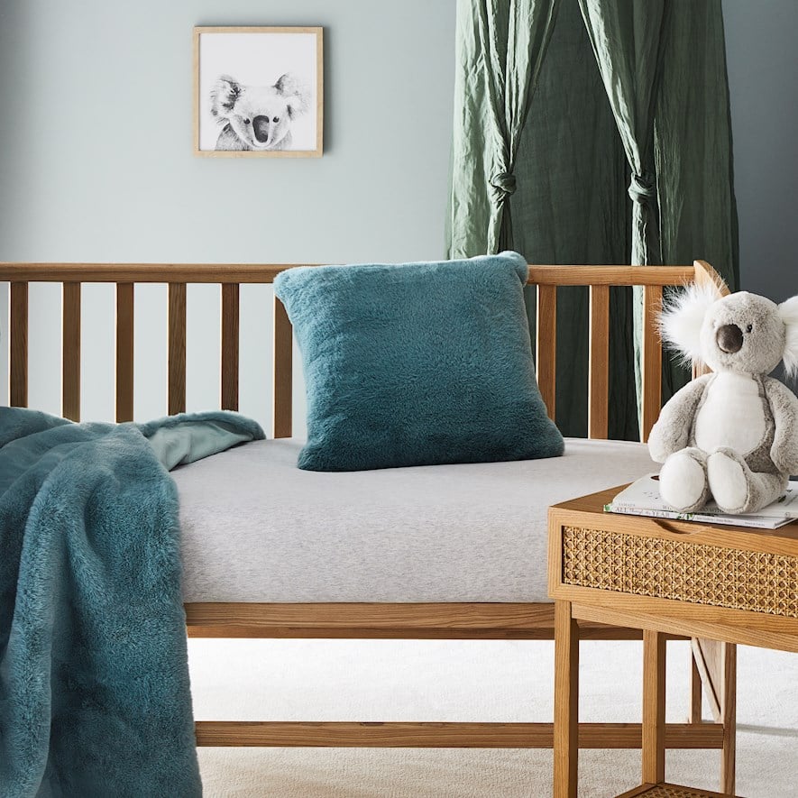 Adairs Baby Cotton Jersey Marle Grey Fitted Sheet Set Pack of 2 Adairs