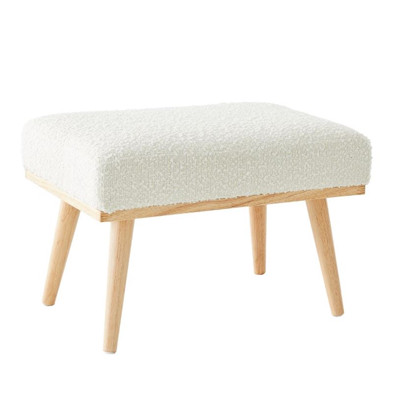 Boucle White Foot Stool