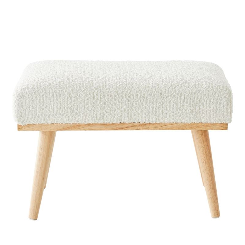 Boucle White Foot Stool