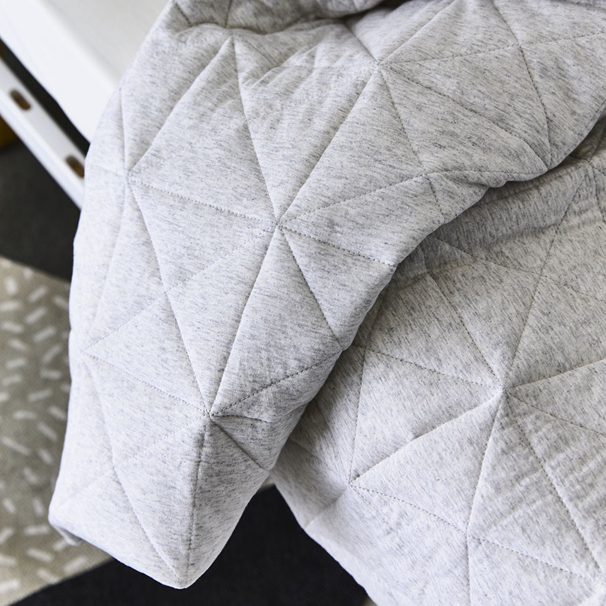 Adairs Kids Harvie Jersey Cot Quilt Cover Set in Grey Adairs