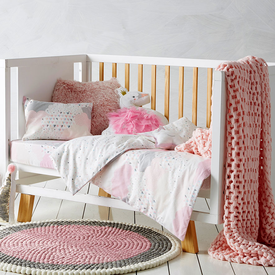 Adairs Kids Dream Cloud Flannelette Cot Quilt Cover Set Adairs