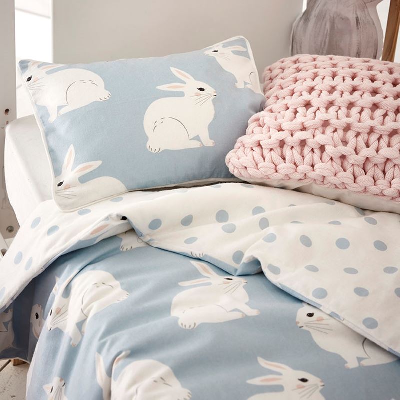 Adairs Kids - Bunny Love Cot Flannelette Quilt Cover Set | Adairs