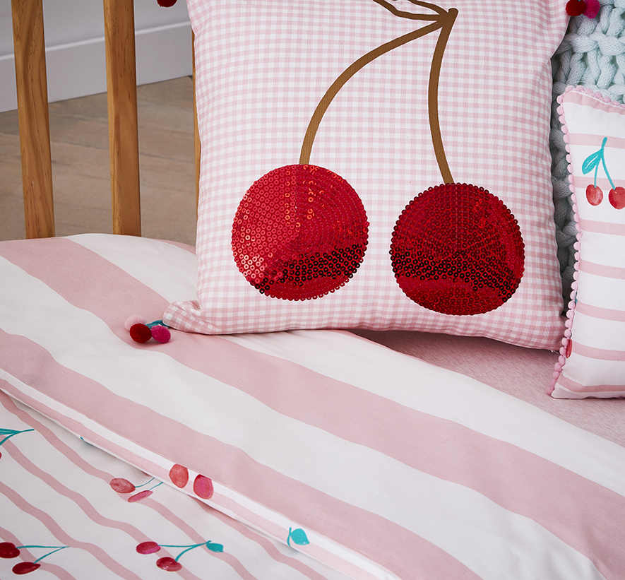 Adairs Kids Cherry Baby Cot Pink Quilt Cover Set Adairs