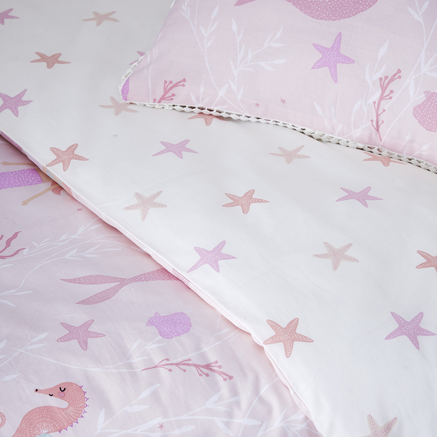 Adairs Kids Mermaid Splash Cot Quilt Cover Set Adairs