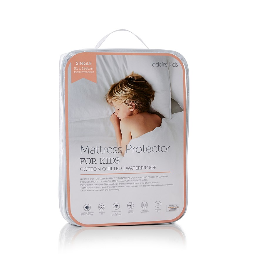 Comfort Quilted Waterproof Mattress Protector Bedroom Mattress Protectors Adairs Kids online