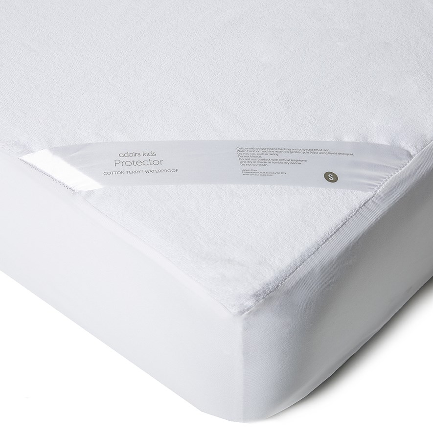 Adairs Kids Terry Cot Waterproof Mattress Protector Adairs