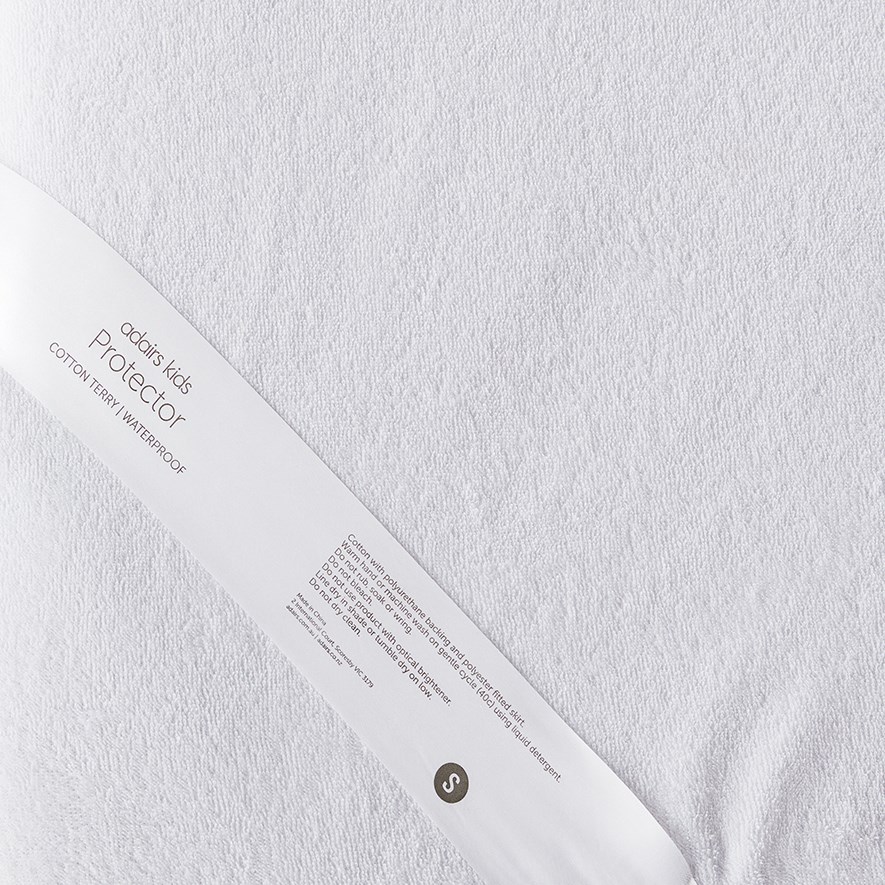 Adairs Kids Terry Cot Waterproof Mattress Protector Adairs
