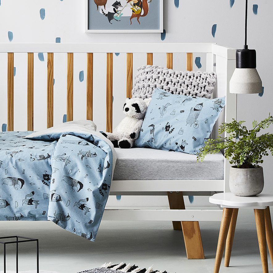 Adairs Kids Stonewash Badger Cot Quilt Cover Set Blue Adairs adairs-kids-stonewash-badger-cot-quilt-cover-set-blue-adairs