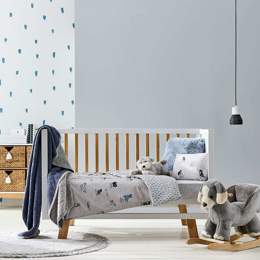 Adairs Kids Archie Boy Cot Grey Quilt Cover Set Adairs