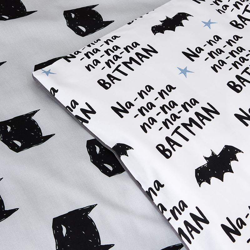 Batman Cot Grey Quilt Cover Set
