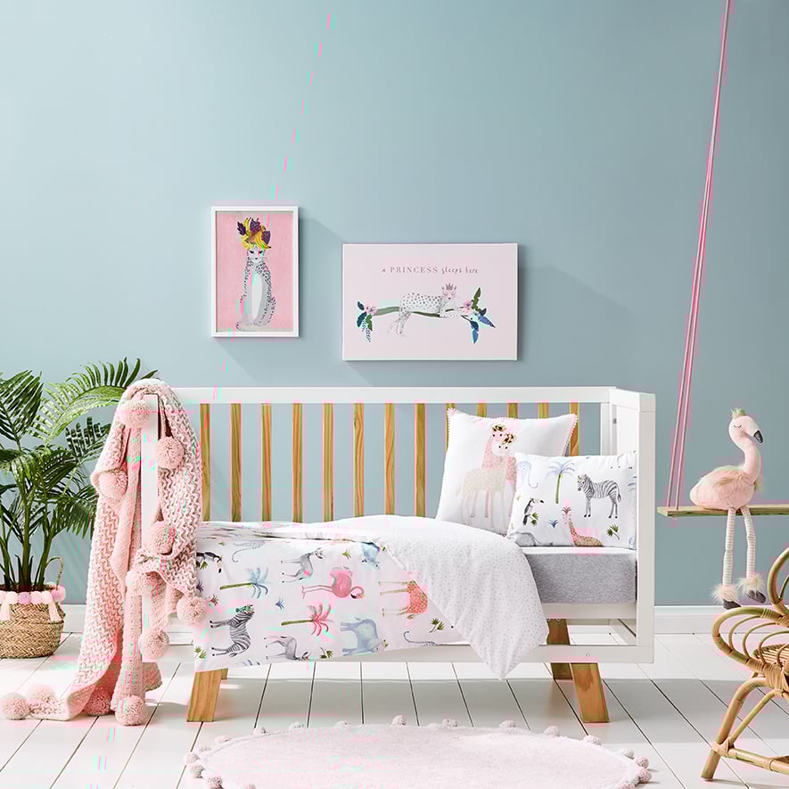 Adairs Kids Floral Jungle Cot Quilt Cover Set Adairs