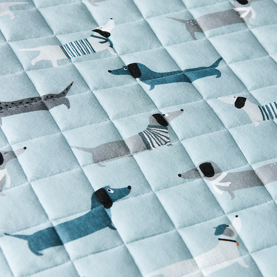 Adairs Kids Sausage Dog Grey Bamboo Jersery Cot Quilt Cover Set Adairs