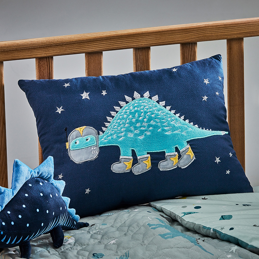 Adairs Kids GalactOSaurus Grey Cot Quilt Cover Set Adairs