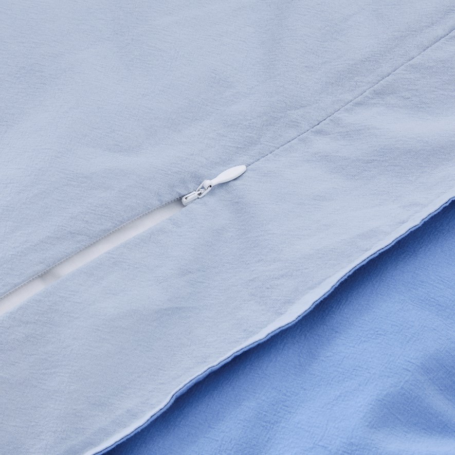 Adairs Kids Stonewashed Cotton Cornflower Blue Cot Quilt Cover Set