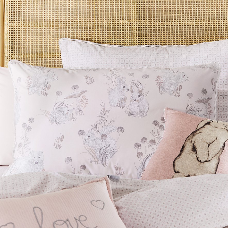 Secret Garden Soft Pink Cot Quilt Cover Set Adairs