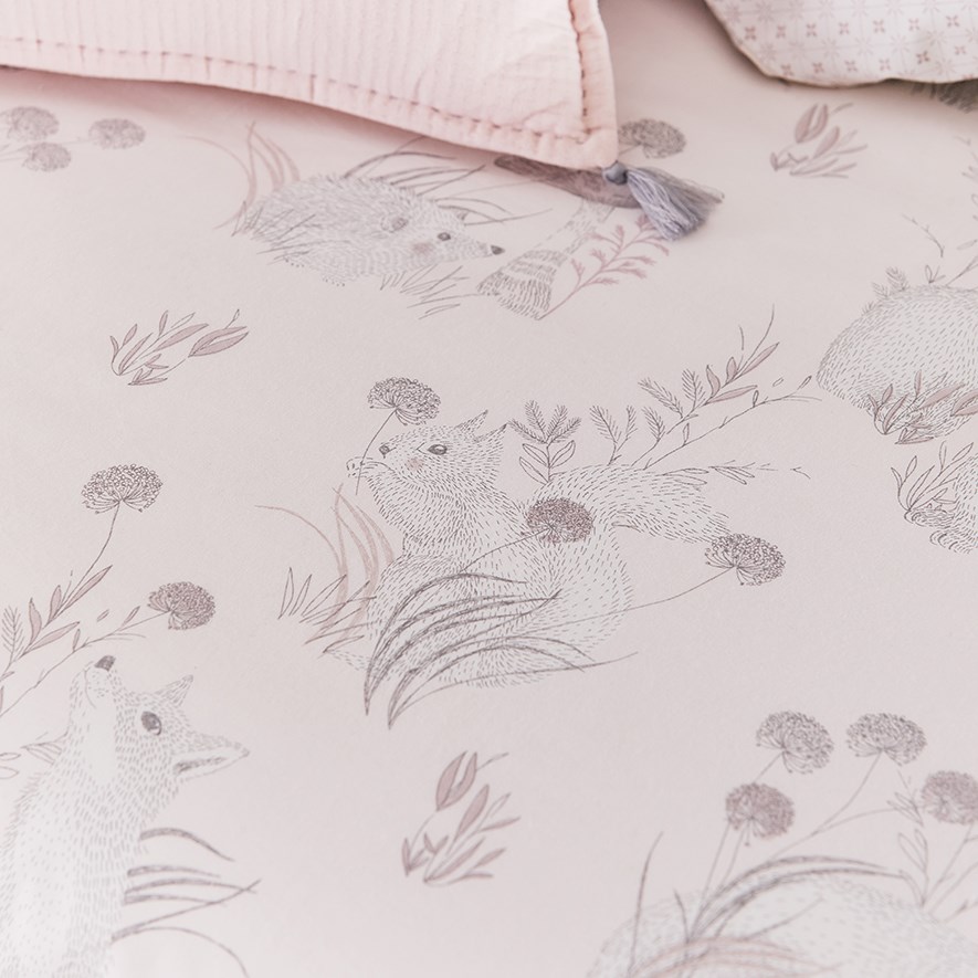 Secret Garden Soft Pink Cot Quilt Cover Set Adairs