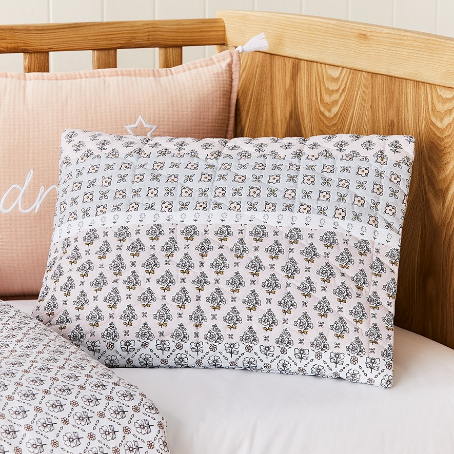 Adairs Kids Clementine Quilted Pink Cot Quilt Cover Set Adairs