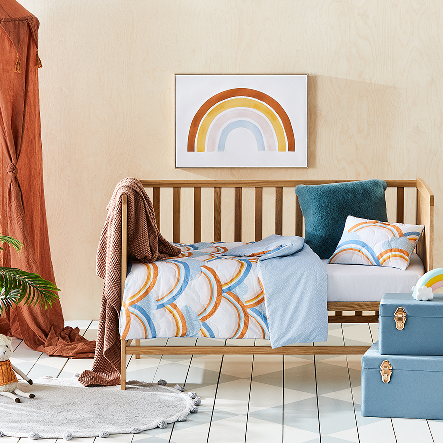 Adairs Kids Rainbow Desert Quilted Cot Quilt Cover Set Adairs