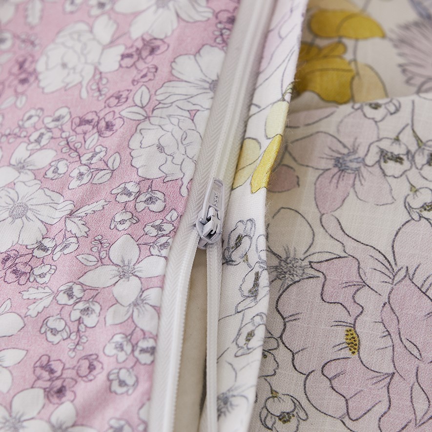 Adairs Kids Florette Lavender Bamboo Cotton Cot Quilt Cover Set Adairs