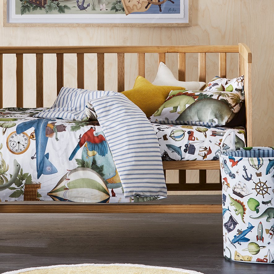 Adairs Kids Fleur Harris Adventureland Cot Quilt Cover Set Adairs