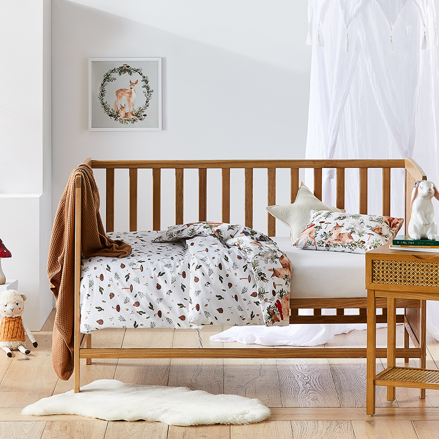 Adairs Kids Festive Forest Cot Quilt Cover Set Bedroom Adairs