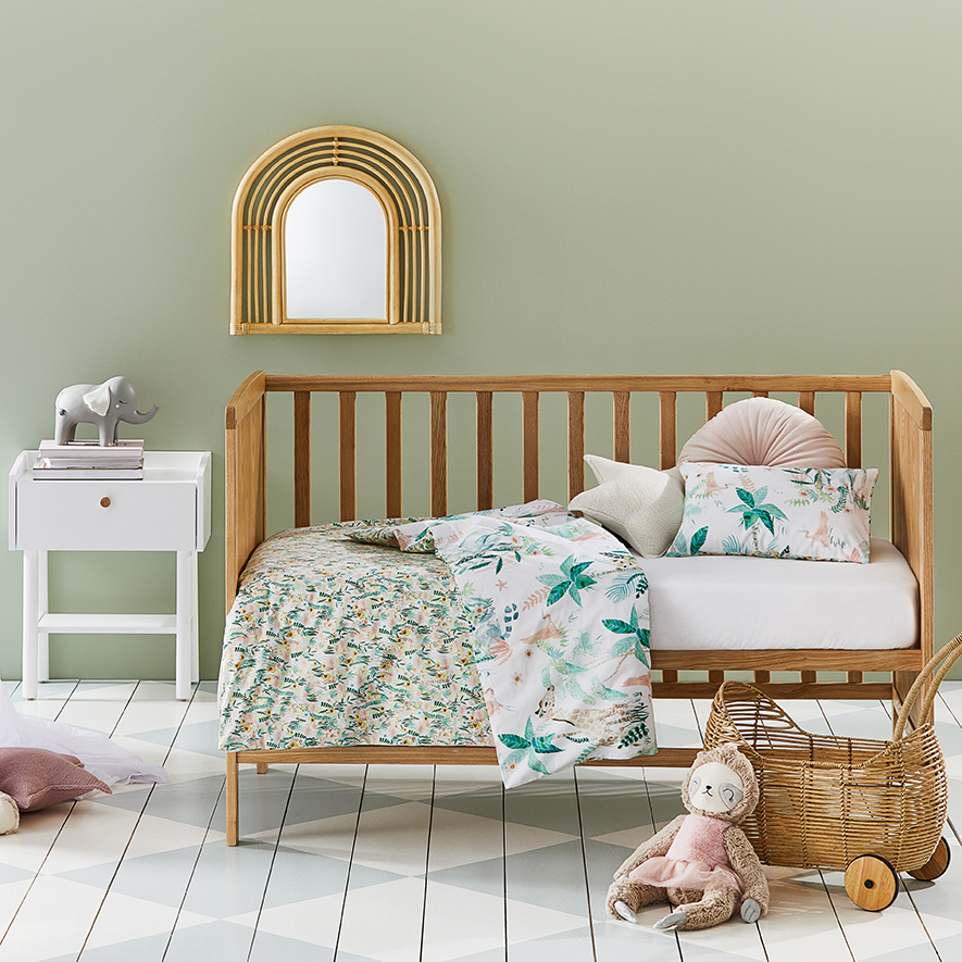 Adairs Kids Hidden Jungle White Cot Quilt Cover Set Adairs