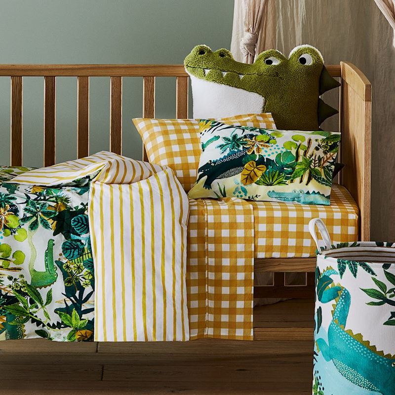 Snappy Croc Green Cot Quilt Cover Set