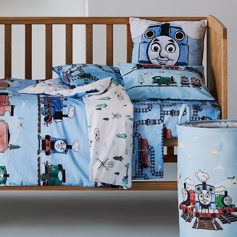 Thomas & Friends Sky Blue Cot Quilt Cover Set