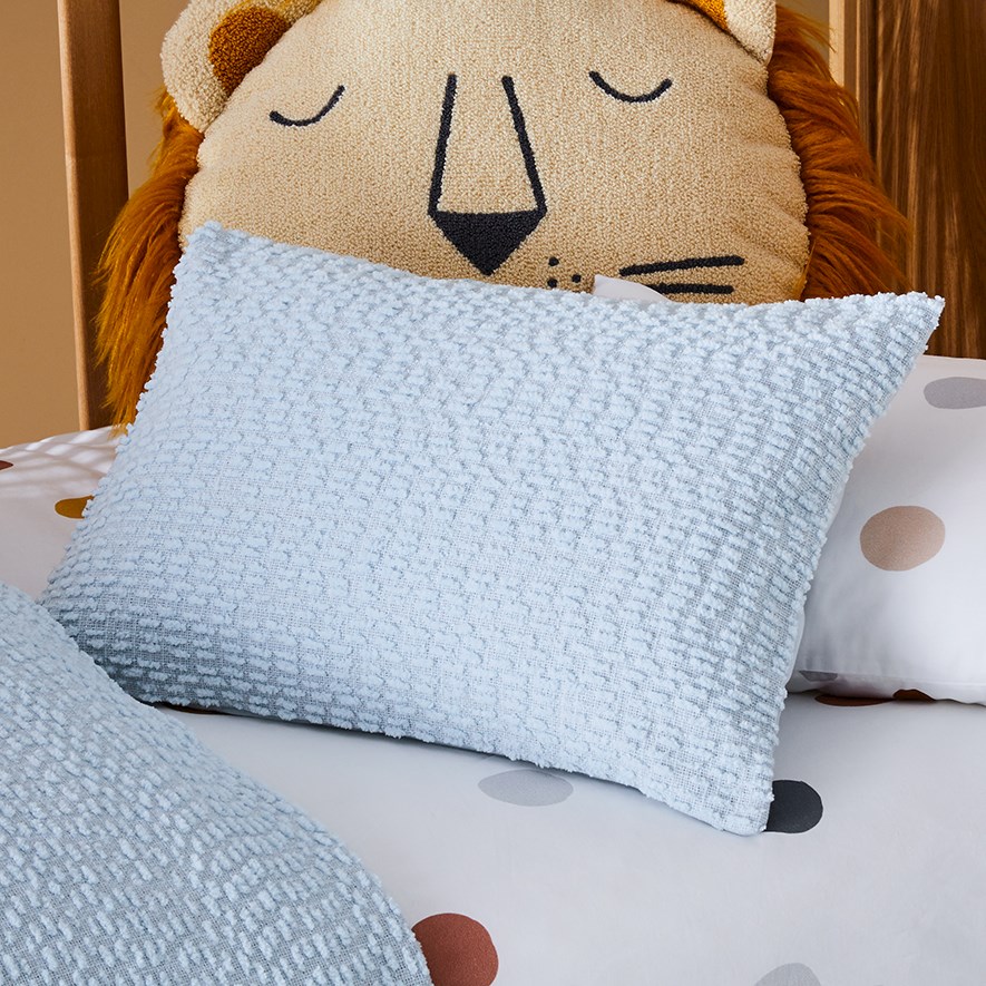 Adairs Kids Byron Boucle Milky Blue Cot Quilt Cover Set Adairs