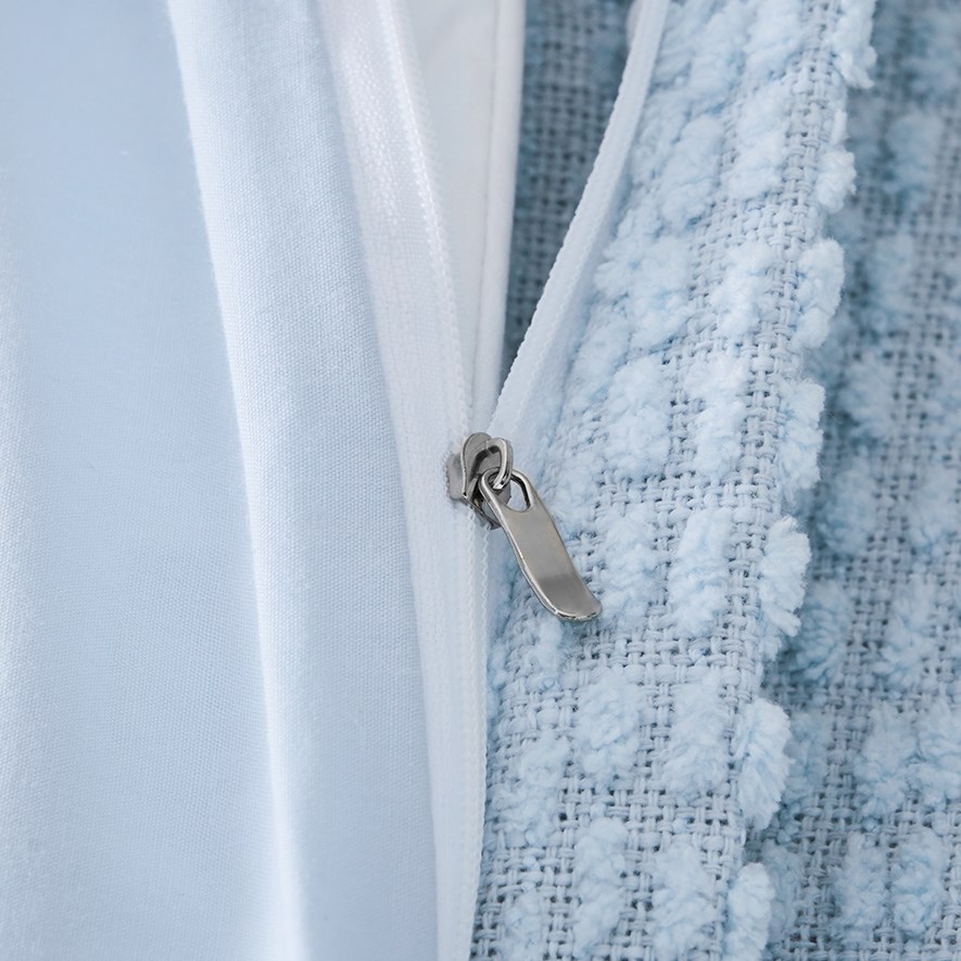 Adairs Kids Byron Boucle Milky Blue Cot Quilt Cover Set Adairs