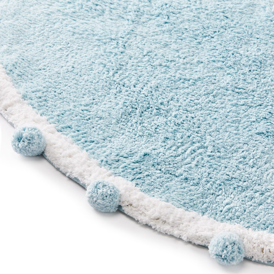 Adairs Baby - Sage Pom Pom Round Rug | Adairs