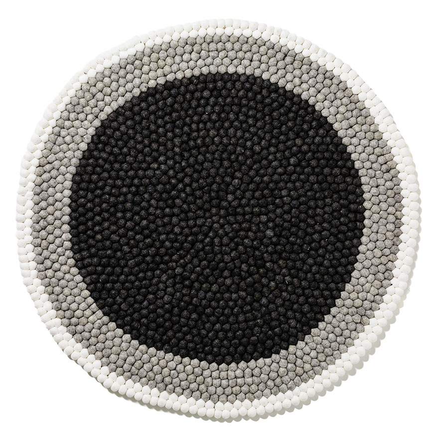 Adairs Kids - Grey Banded Round Freckle Rug | Adairs