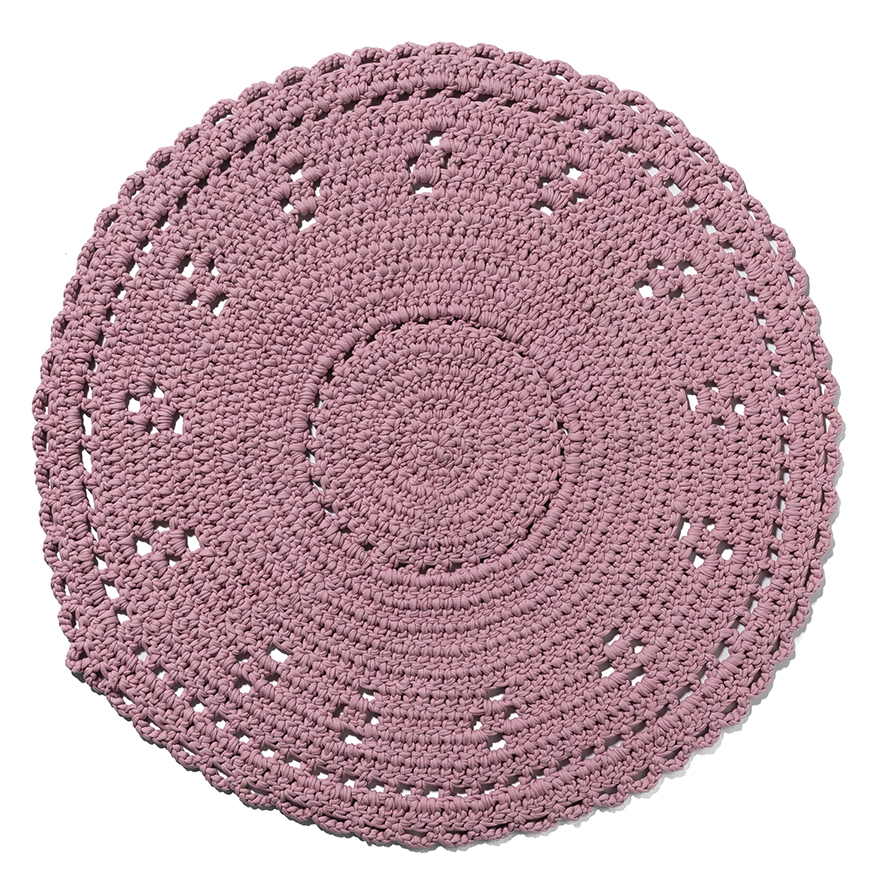 Adairs Kids Mini Crochet Rug Pink