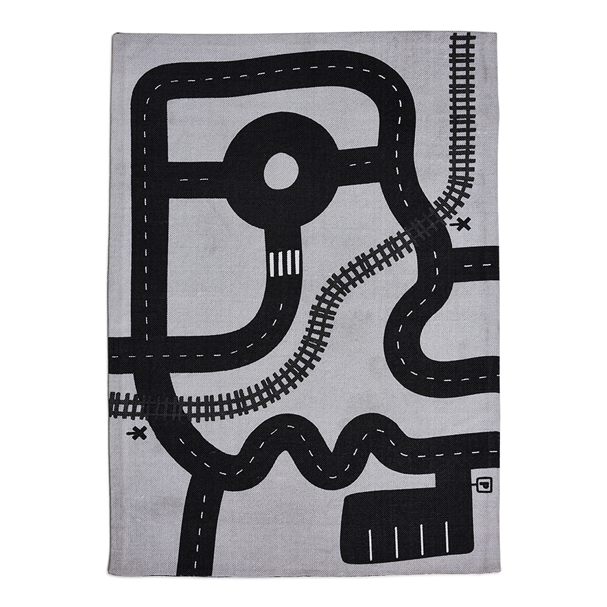 Adairs Kids - Grey Road Map Rug | Adairs