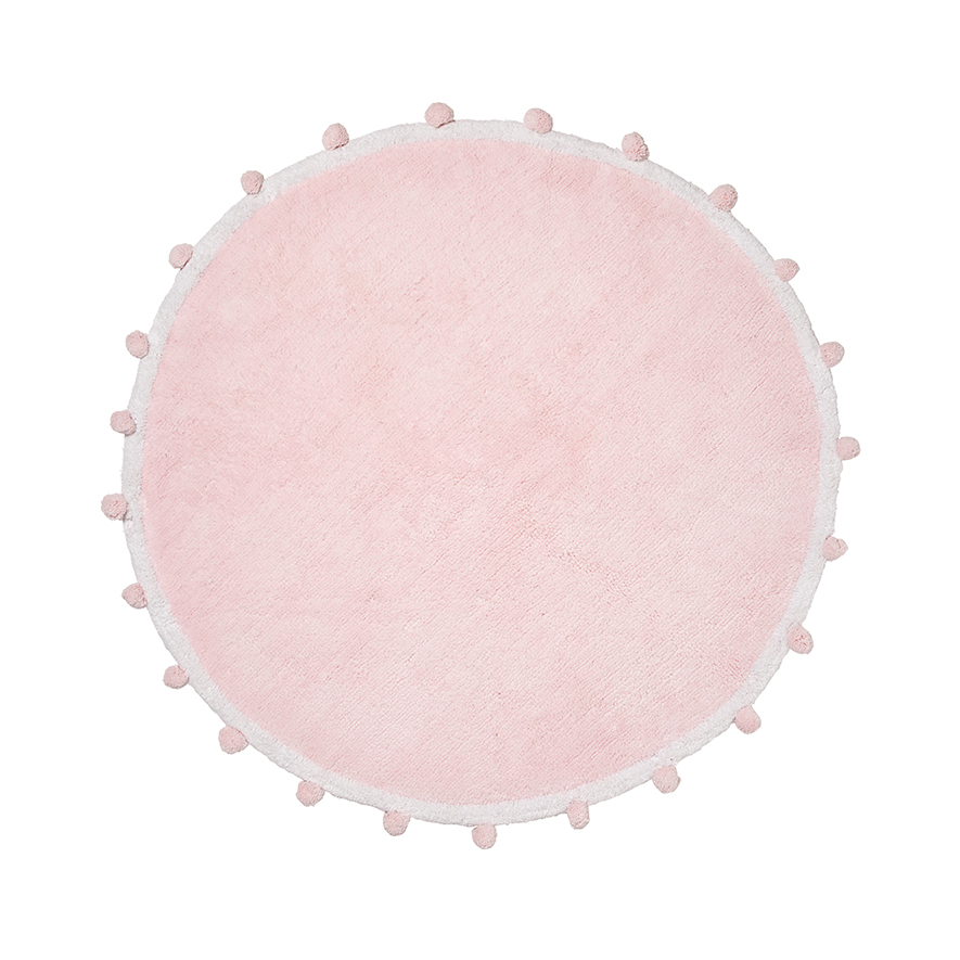 Adairs Kids Pom Pom Rug Pink Adairs