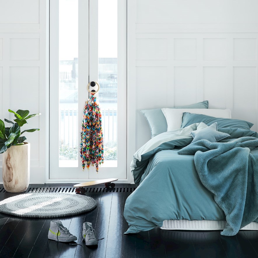 Adairs Kids - Designer Grey Stripe Felt Round Rug | Adairs