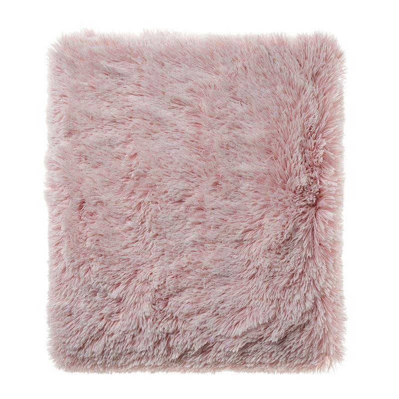Kingston Faux Fur Pale Pink Throw