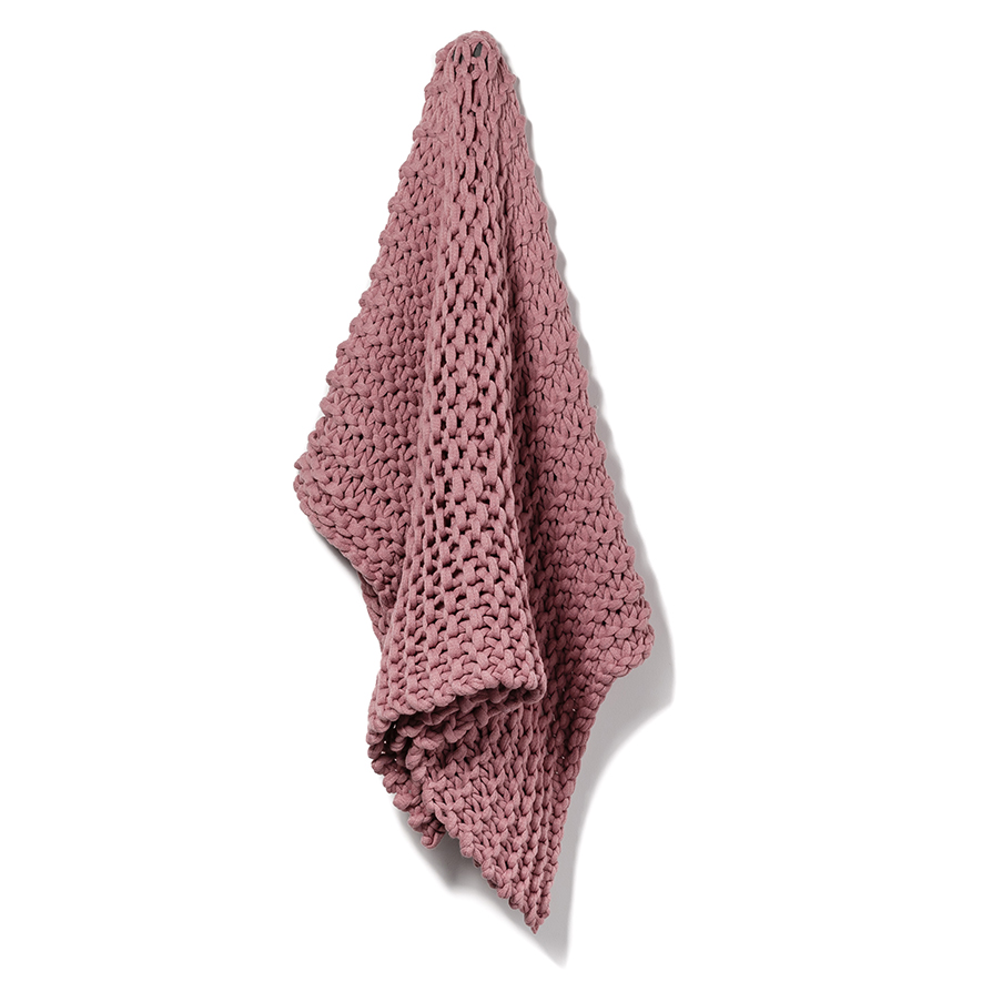Adairs Kids Kennedy Knit Throw Berry Adairs