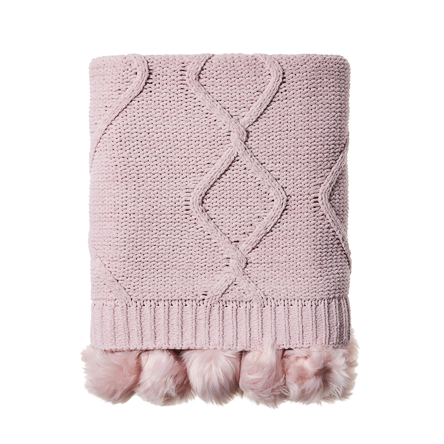 Adairs Kids Luella Pale Pink Throw Adairs
