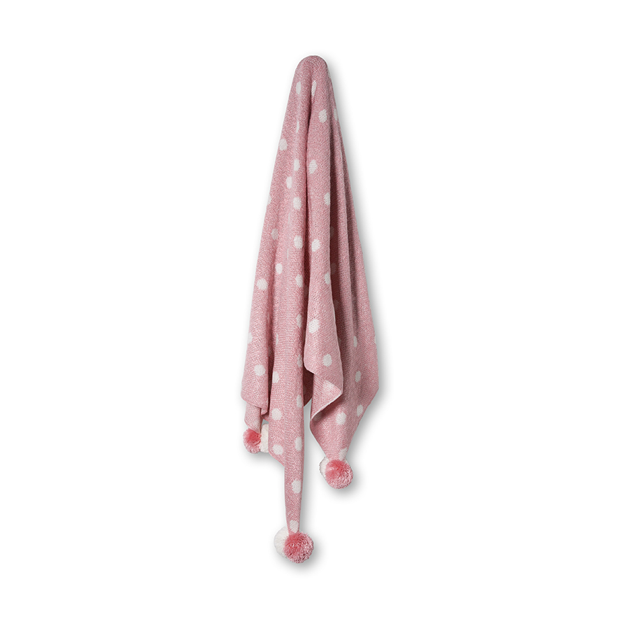 Adairs Kids Lurex Spot Throw Pink Adairs