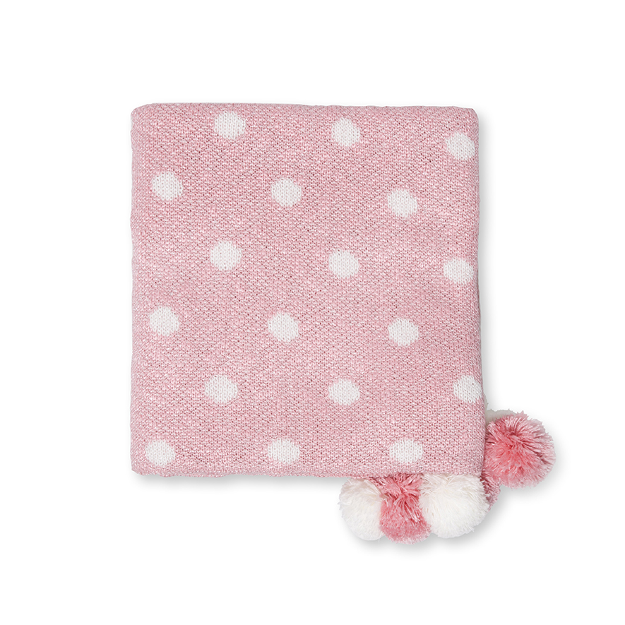 Adairs Kids Lurex Spot Throw Pink Adairs