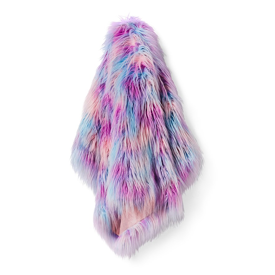 Adairs Kids Funky Fur Rainbow Throw Adairs
