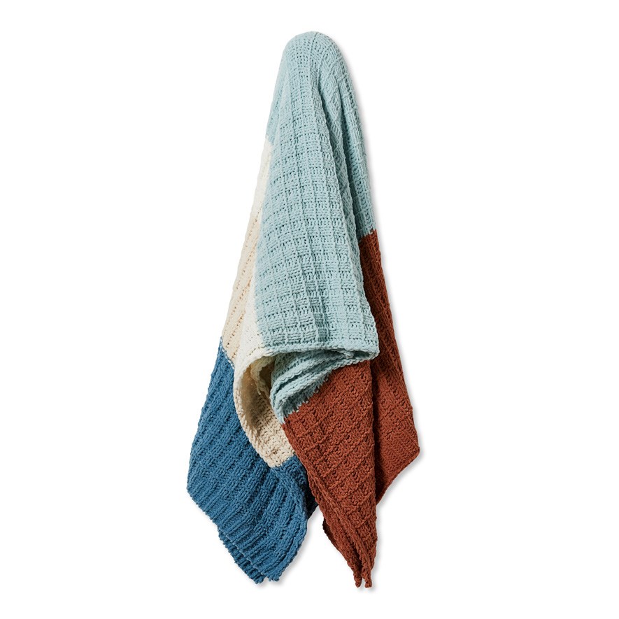 Adairs Kids Cody Stripe Desert Chenille Throw Adairs