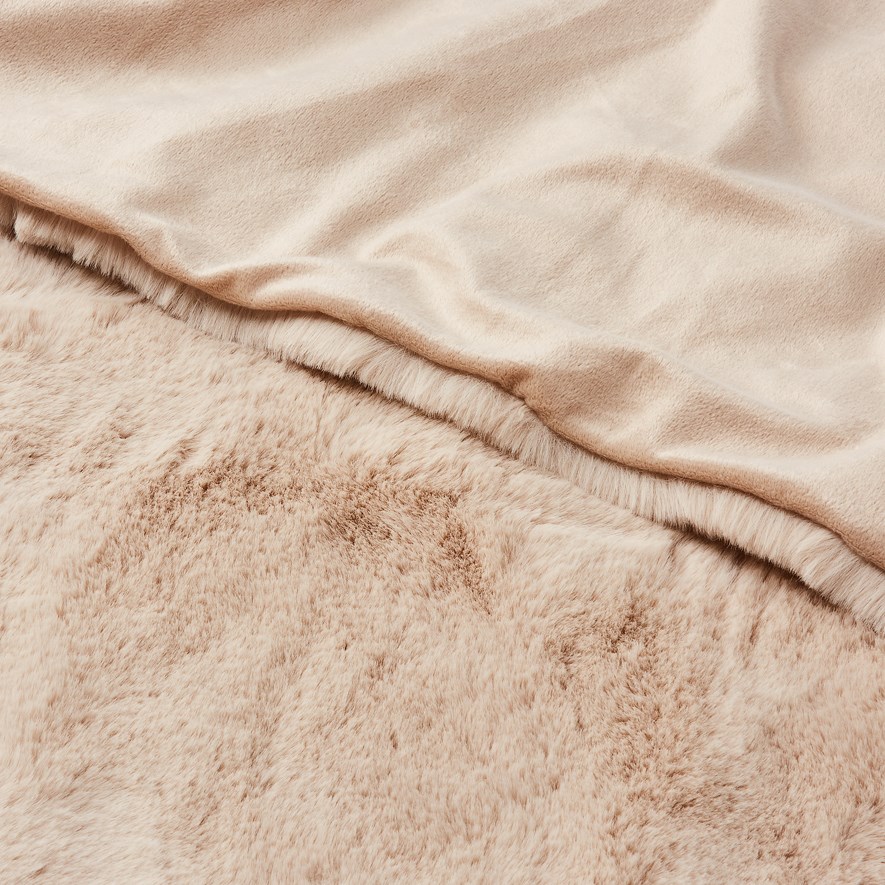 Adairs Kids Faux Rabbit Natural Fur Throw Adairs