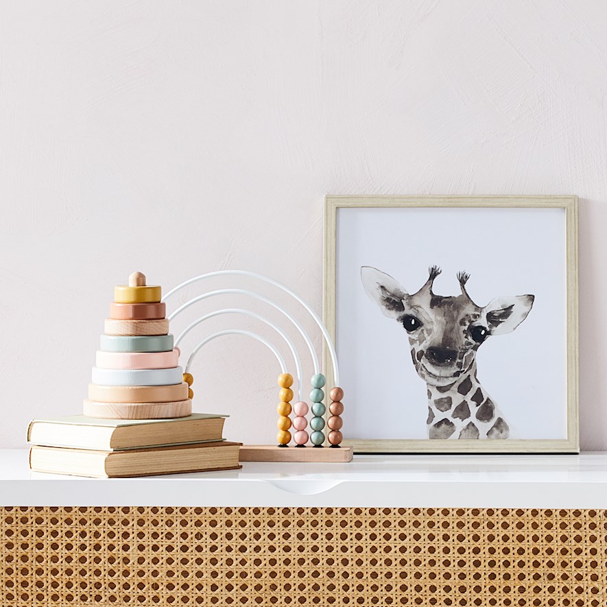 Adairs Baby Giraffe Nursery Wall Art Adairs