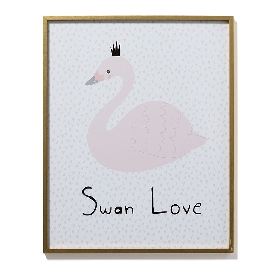 Adairs Kids Framed Swan Love Wall Art Adairs